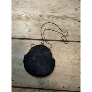 Vintage Madrid Beaded Black Purse Small Crossbody